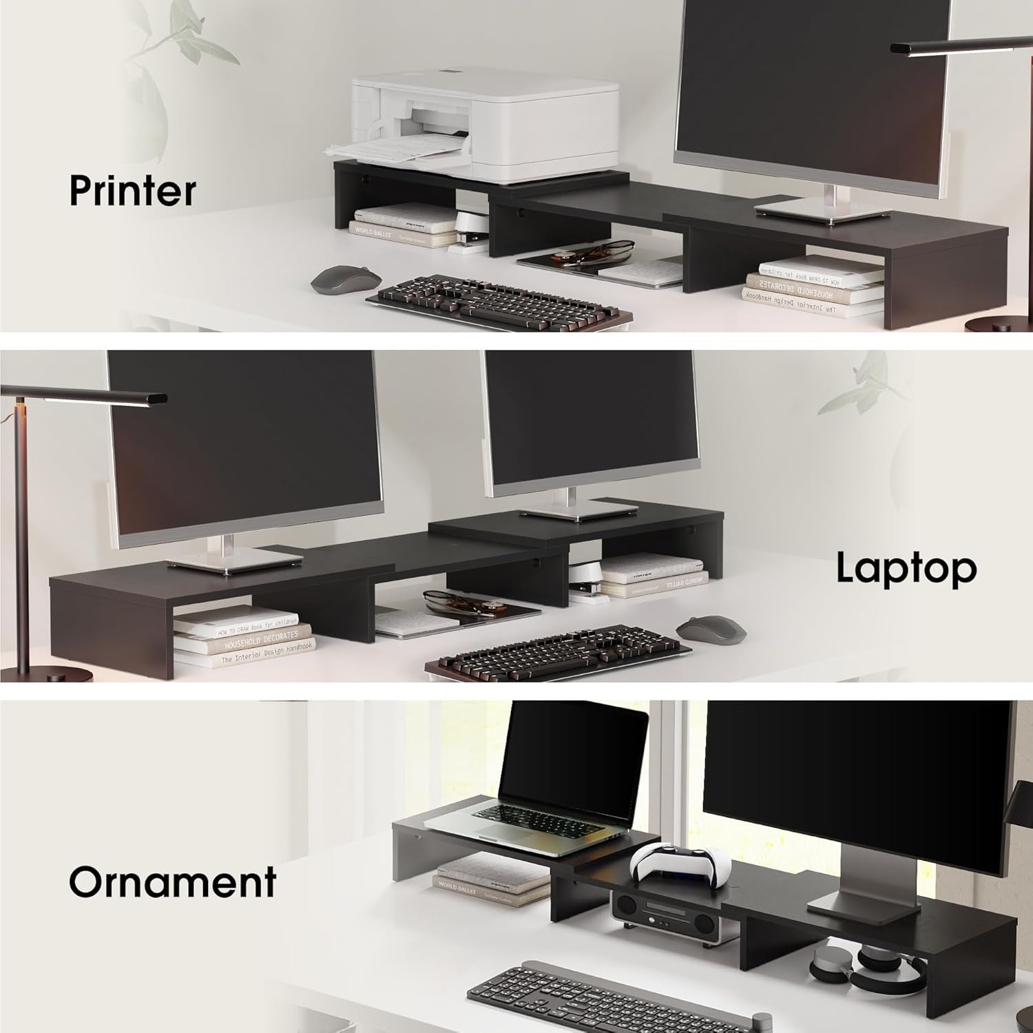 Angle Adjustable Triple Riser (Dual Monitor/Monitor+Laptop)