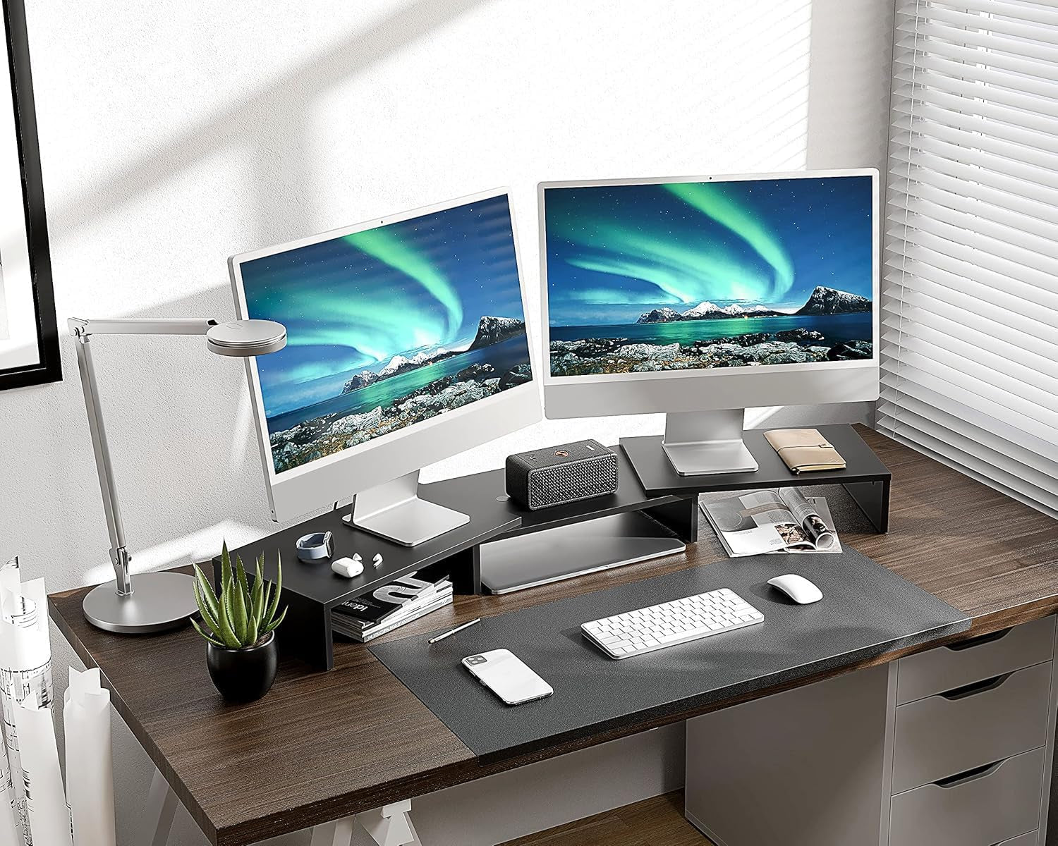 Angle Adjustable Triple Riser (Dual Monitor/Monitor+Laptop)